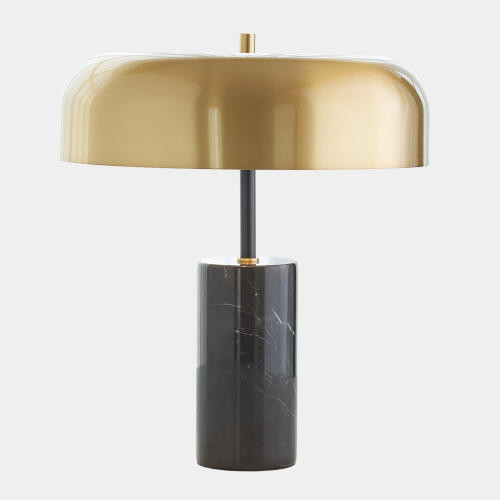 Global Views Carly Dome Gold Black Accent Table Lamp