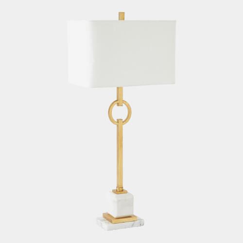 Global Views Top Ring Gold Leaf Accent Table Lamp