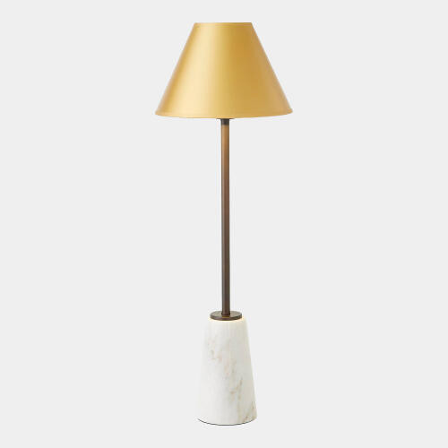 Global Views Darwin White Bronze Brass Accent Buffet Lamp