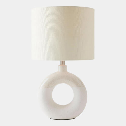 Global Views Open Ring White Accent Table Lamp