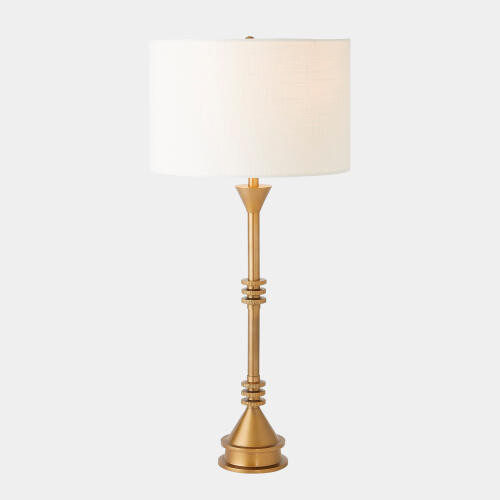 Global Views Gear Antique Brass Accent Table Lamp