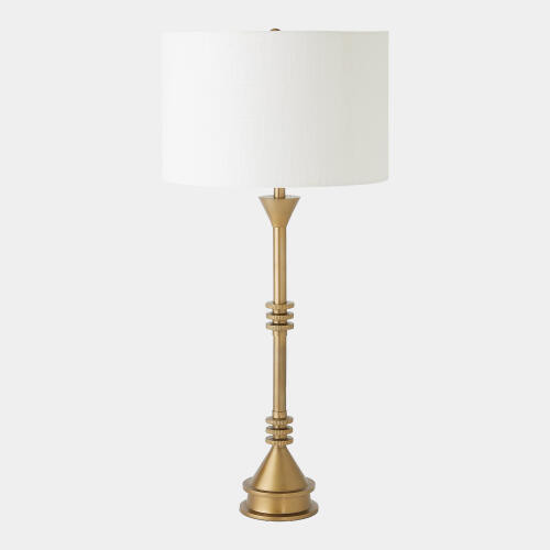 Global Views Gear Antique Brass Accent Table Lamp