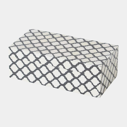 Global Views Moroccan Resin Black White Box