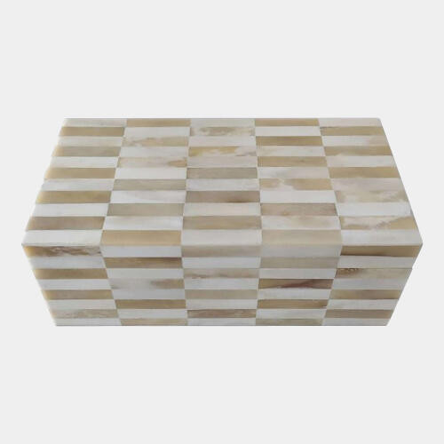 Global Views Alternare Cream Brown Bone Box