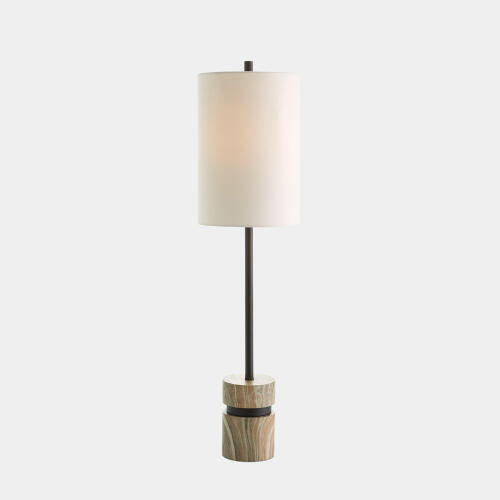 Global Views Benson Faux Travertine Bronze Buffet Table Lamp