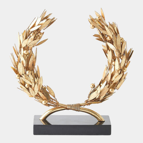 Global Views Laurel Wreath Gold Leaf Decorative Sculpture