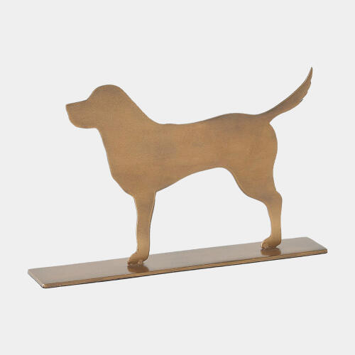 Global Views Dog Antique Brass Decorative Sculpture