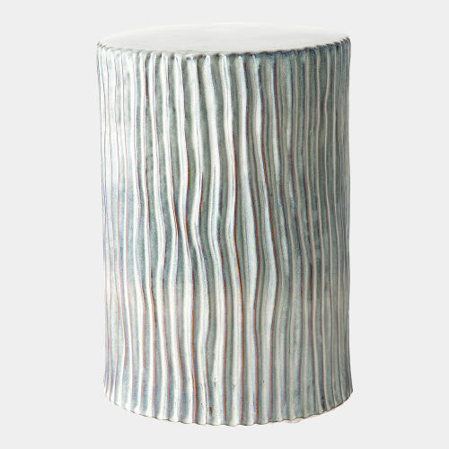 Global Views Bromily Shiney Gray Texture Wave Stool