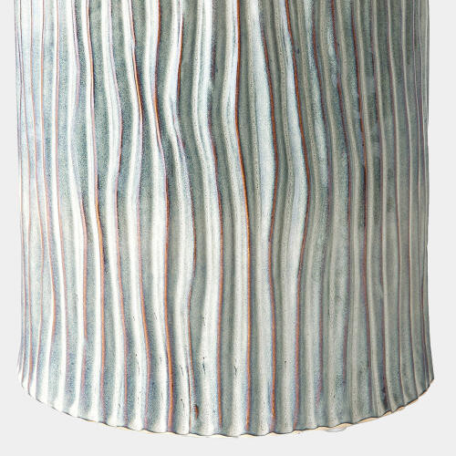 Global Views Bromily Shiney Gray Texture Wave Stool