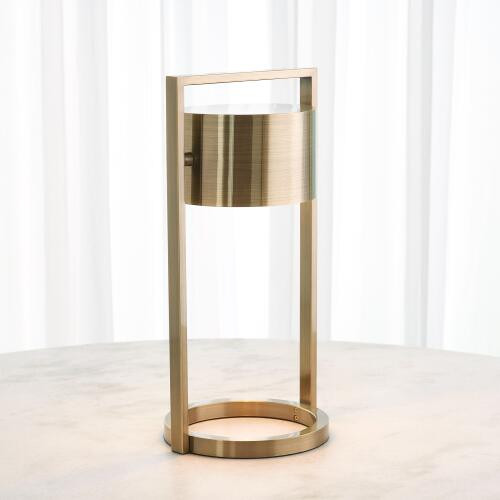 Global Views Key Light Metal Antique Brass Task Table Lamp