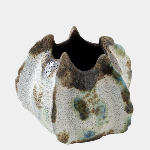 Global Views Ceramic Pinched Green Vase