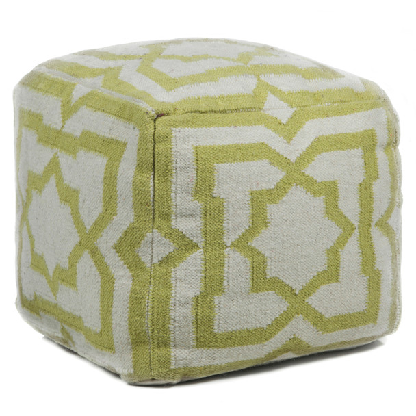 Chandra POU-136 Cream Green Pouf