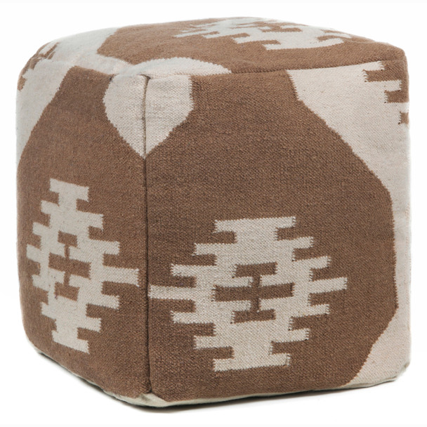 Chandra POU-143 Brown Cream Pouf