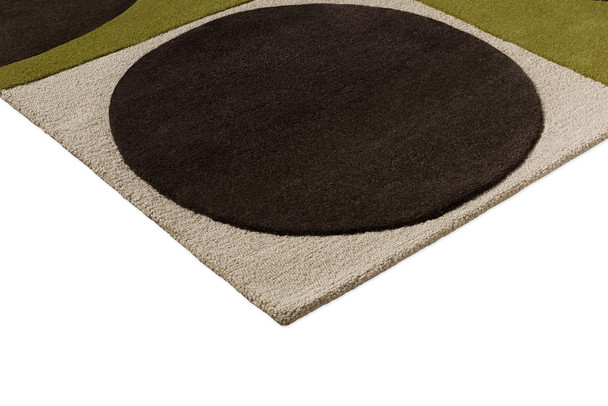 Orla Kiely 157907 Spot Square Walnut Lichen Rug