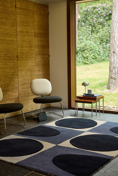 Orla Kiely 157908 Spot Square Blue Navy Rug