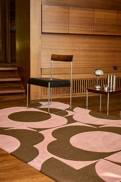Orla Kiely 158002 Prism Flower Pink Terracotta Rug