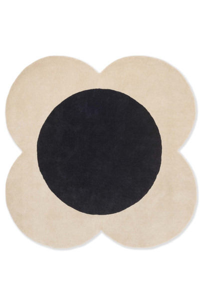 Orla Kiely 158409 Flower Spot Ecru Black Rug