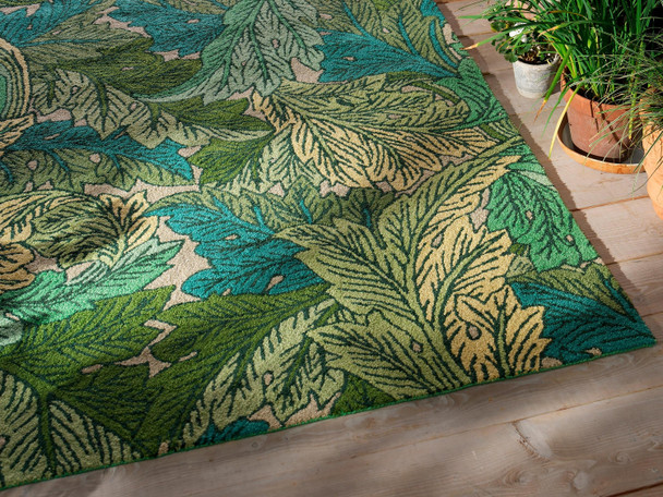 Morris 427307 Acanthus Nettle Sky Blue Outdoor Rug