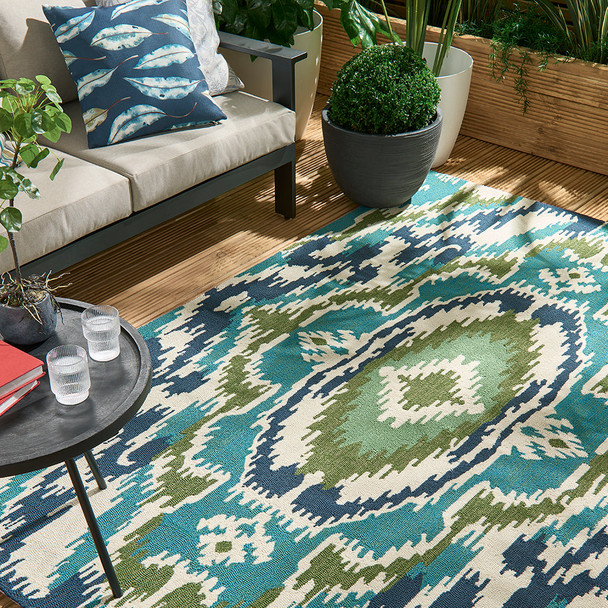 Harlequin 442007 Ixora Emerald Palm Chartreuse Outdoor Rug
