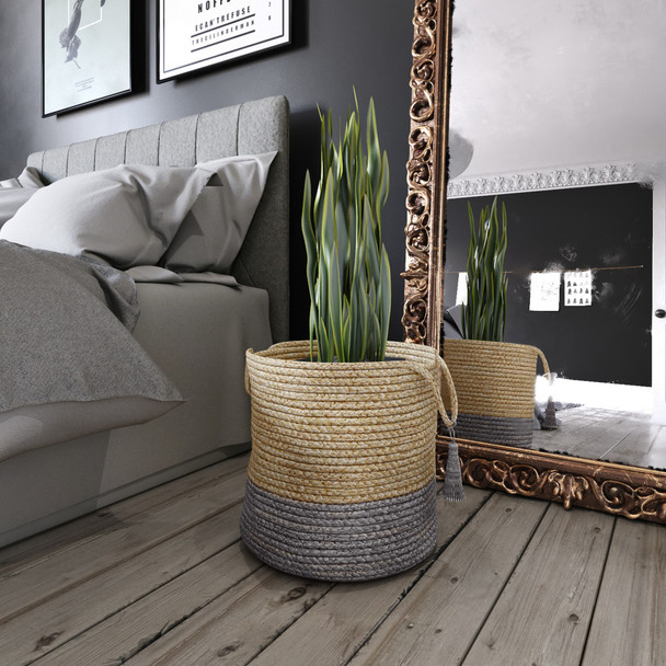 LR Home Baskets 16043 Tan Frost Gray Basket
