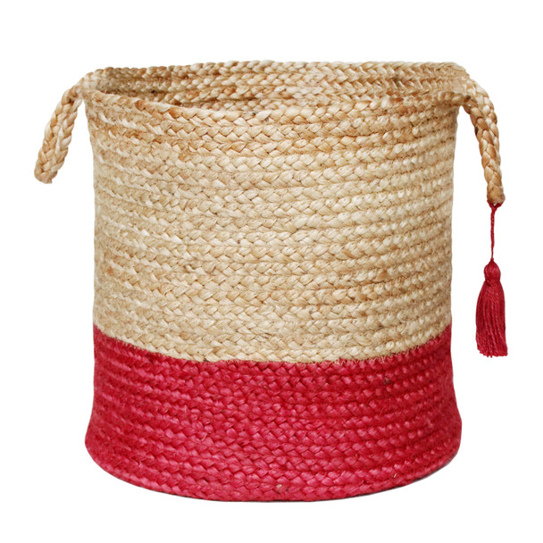 LR Home Baskets 16043 Tan Cranberry Red Basket
