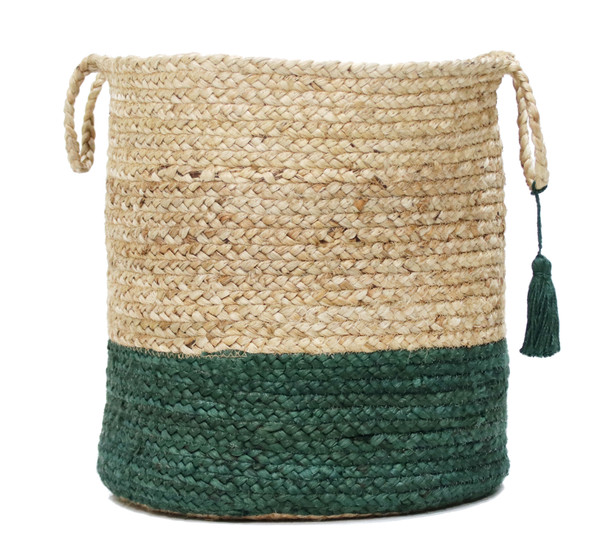 LR Home Baskets 16043 Tan Hunter Green Basket