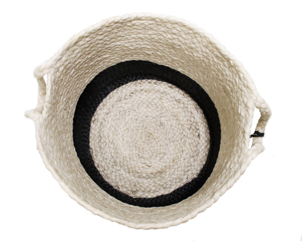 LR Home Baskets 16043 Bleached White Black Basket