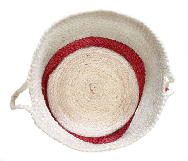LR Home Baskets 16043 Bleached White Cranberry Red Basket