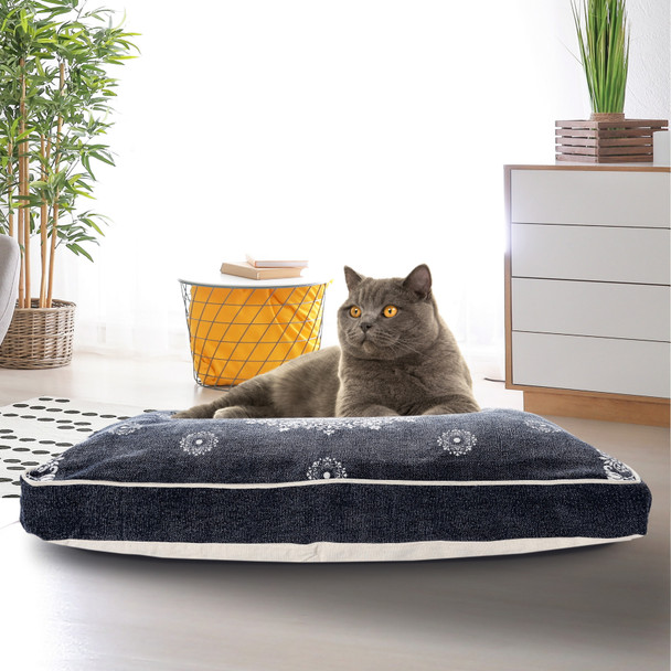 LR Home Poly 20108 Dress Blues Blue Ivory Pet Bed