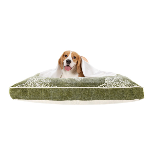LR Home Poly 20110 Calla Green Ivory Pet Bed