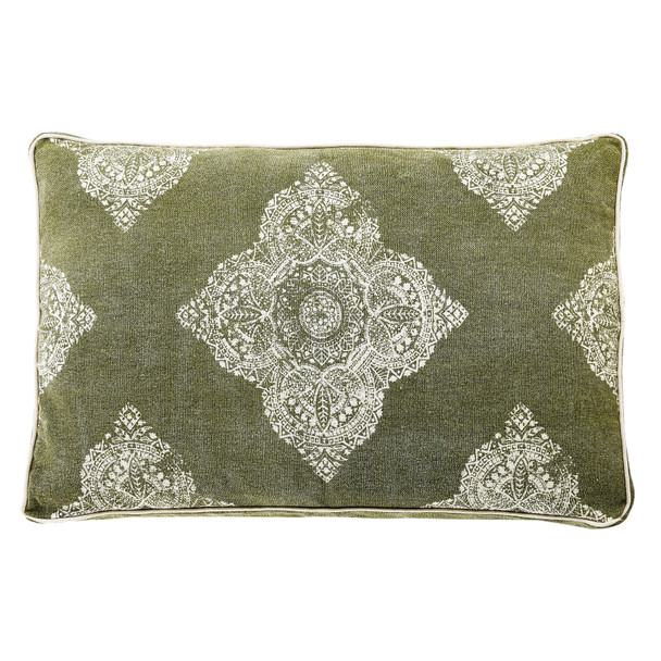 LR Home Poly 20110 Calla Green Ivory Pet Bed