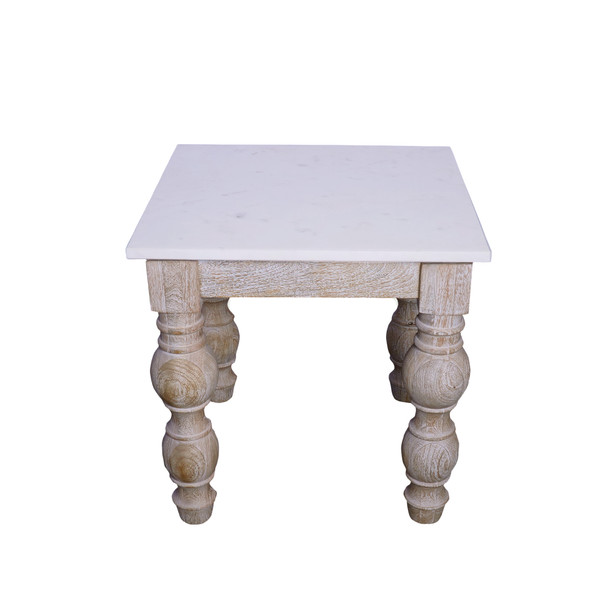 LR Home Vintage 03865 White Washed Side Table