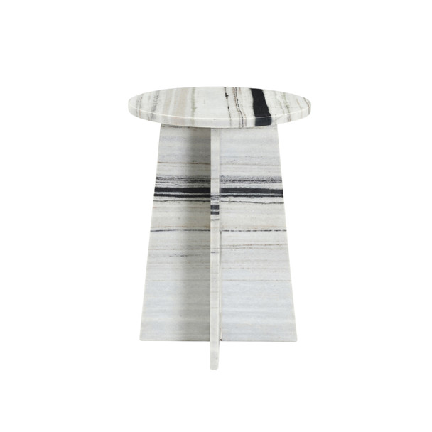 LR Home Arcadia 46334 White Black Side Table