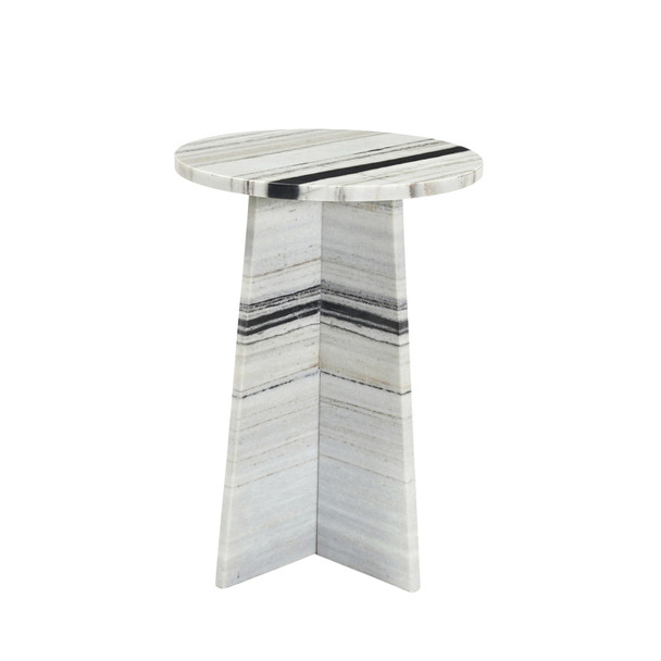 LR Home Arcadia 46334 White Black Side Table