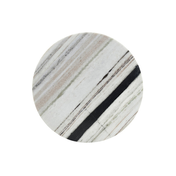 LR Home Arcadia 46334 White Black Side Table