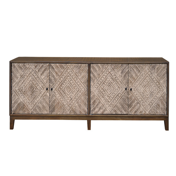 LR Home Oliver 46123 Wire Brushed Brown Sideboard