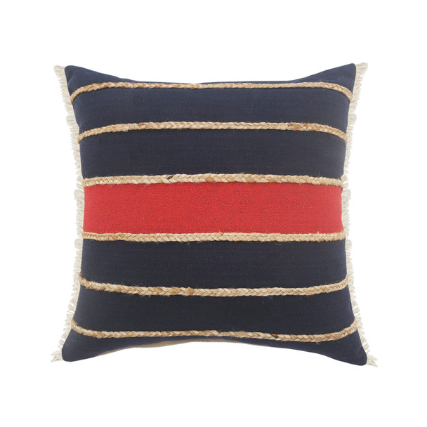 LR Home Cape Cod 07636 Natural Navy Throw Pillow