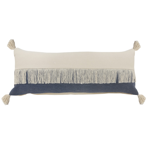 LR Home Carnival 07660 Denim Blue Off-White Throw Pillow