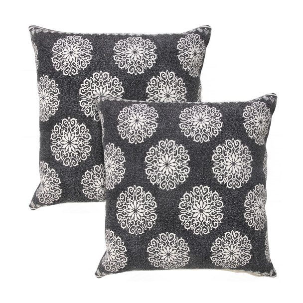 LR Home Fantasy 07802 Black Throw Pillow