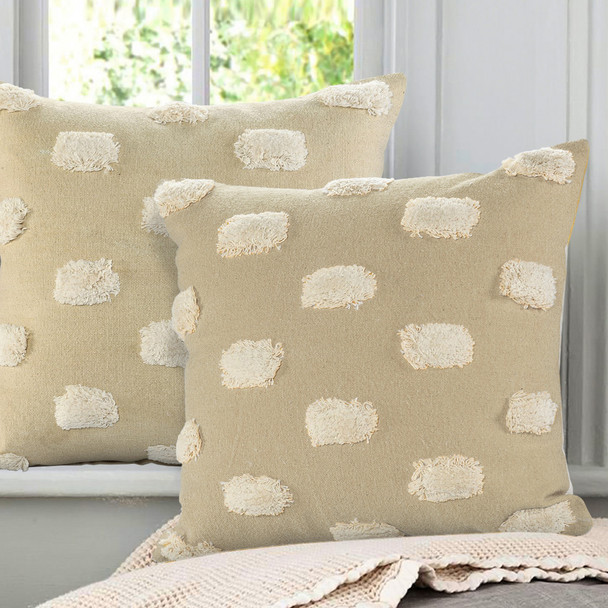 LR Home Zeal 07652 Cream White Throw Pillow