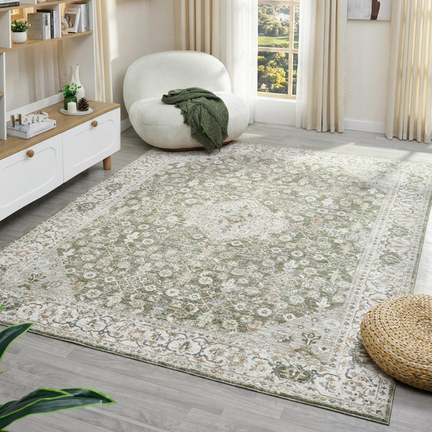 LR Home Miranda 83145 Green Ivory Rug