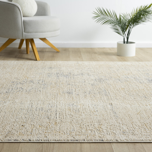 LR Home Monaco 82720 Beige Stone Blue Rug