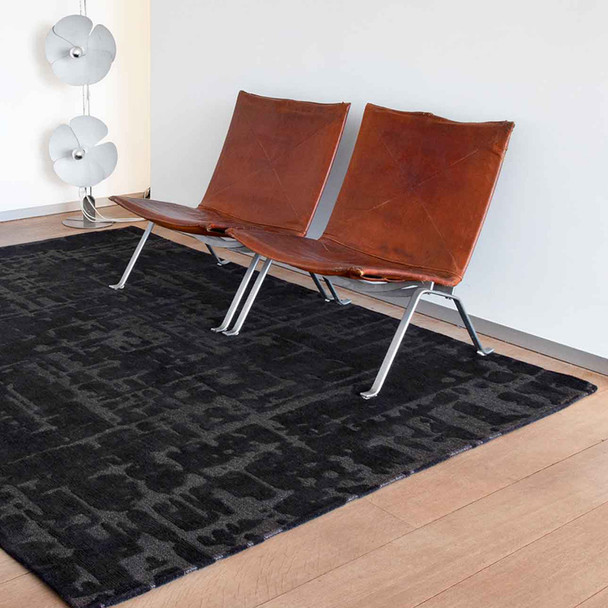 Louis De Poortere Structures Baobab 9200 Black Water Rug