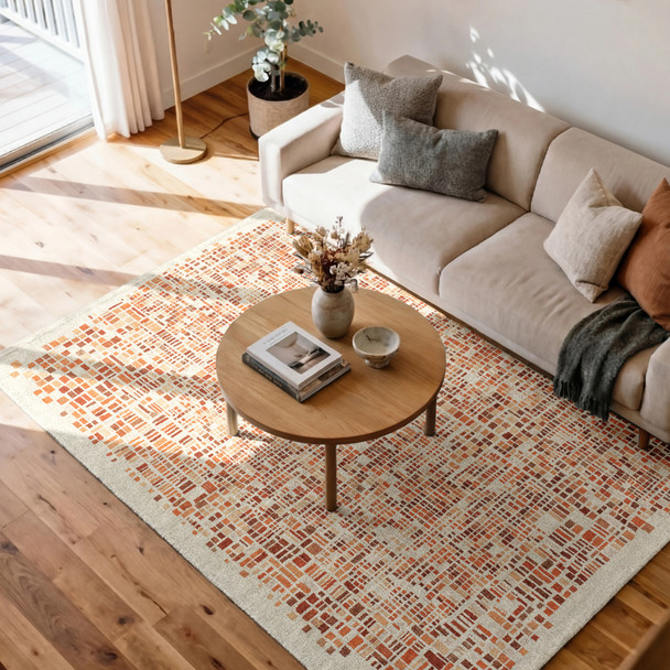 Louis De Poortere Gallery Cubik 8331 Pumpkin Rug