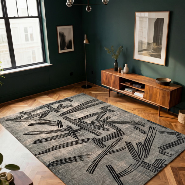Louis De Poortere Meditation Kanji 8332 Dark Street Rug