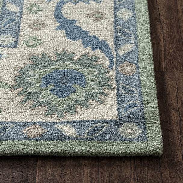 LR Home Pallor 82778 Green Cream Rug