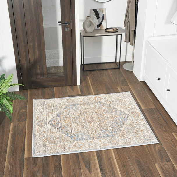 LR Home Viola 83124 Blue Ivory Rug