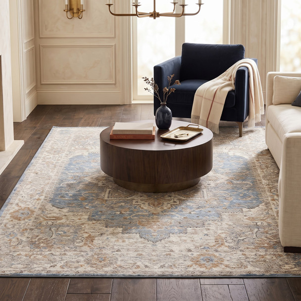 LR Home Viola 83124 Blue Ivory Rug