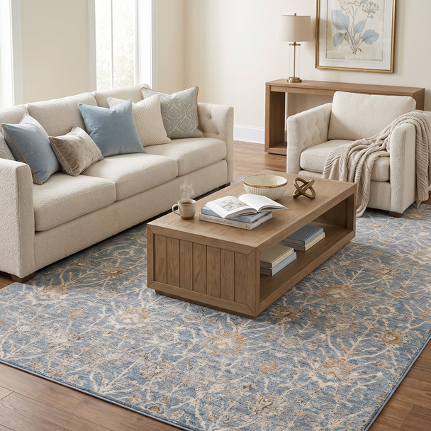 LR Home Viola 83128 Blue Beige Rug