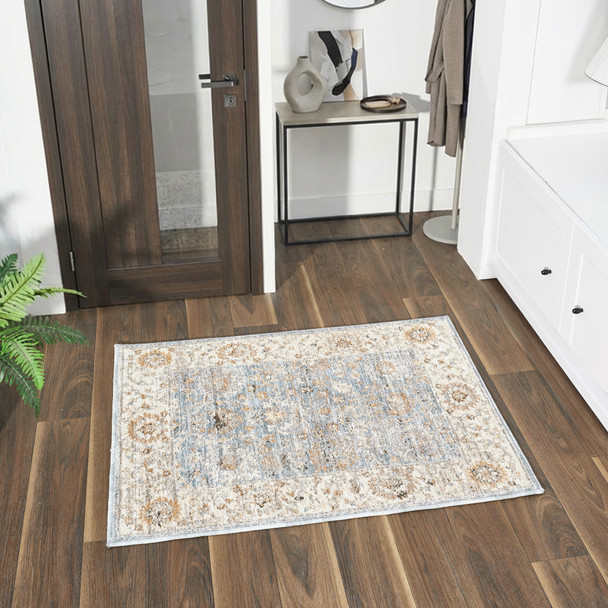 LR Home Viola 83130 Blue Ivory Rug